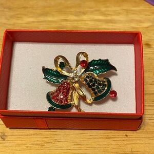 Christmas bells brooch